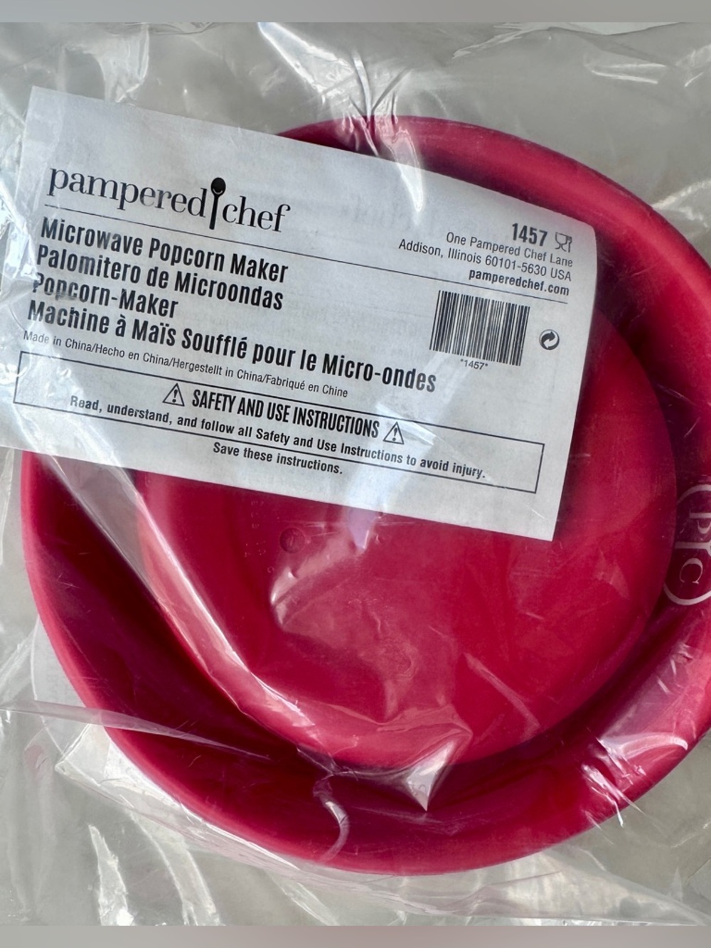 Pampered Chef Red Microwave Popcorn Maker
NEW IN PACKAGING - Picture 6 of 6